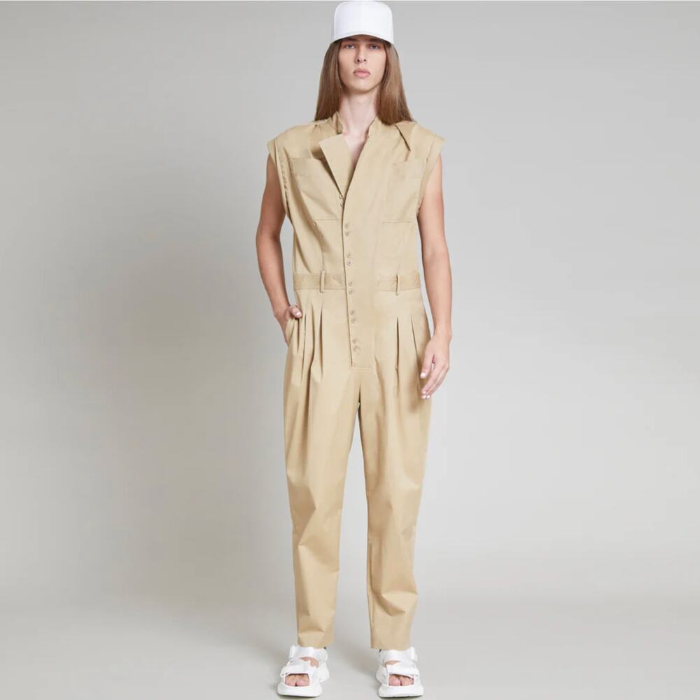 JACQ New York Peyton Jumpsuit Khaki Tan Sz XL NWT {3P37}